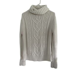 Atmosphere White Cable Knit Sweater Sz L 16-18